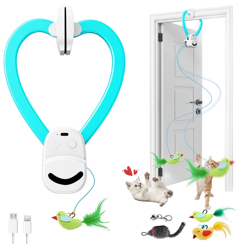CATPICK Interactive Cat Toys for Indoor Cats Automatic Electric Flying Bird Feather Mouse Toy Best Kitten Adult Cat Enrichment Mouse cat Toy Hanging Electric Kitty Toys for Bored Cats - Image 2