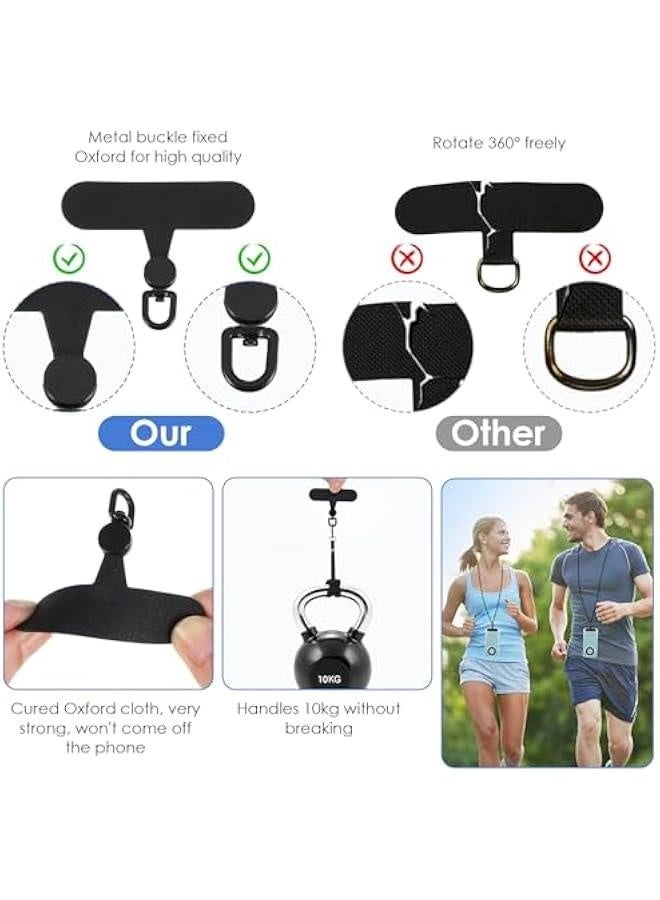 6 Pack Phone Tether Tab, Rotatable 360° Phone Lanyard Tab Universal Phone Strap Replacement Part Safety Lanyard Patch Compatible with Cell Phone & All Full Phone Cases  - Image 3