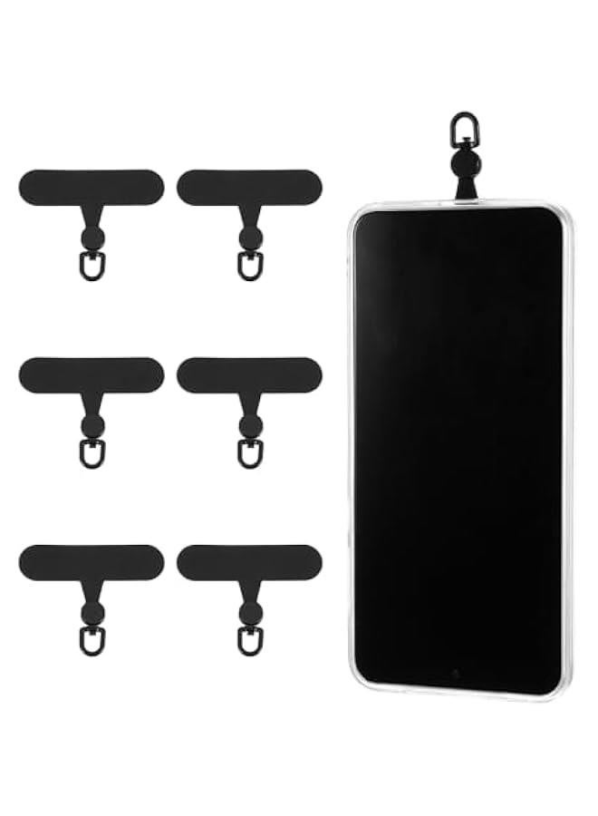 6 Pack Phone Tether Tab, Rotatable 360° Phone Lanyard Tab Universal Phone Strap Replacement Part Safety Lanyard Patch Compatible with Cell Phone & All Full Phone Cases  - Image 1