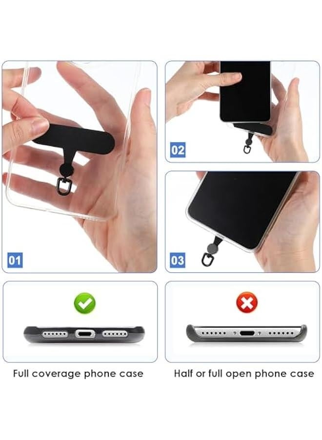 6 Pack Phone Tether Tab, Rotatable 360° Phone Lanyard Tab Universal Phone Strap Replacement Part Safety Lanyard Patch Compatible with Cell Phone & All Full Phone Cases  - Image 4