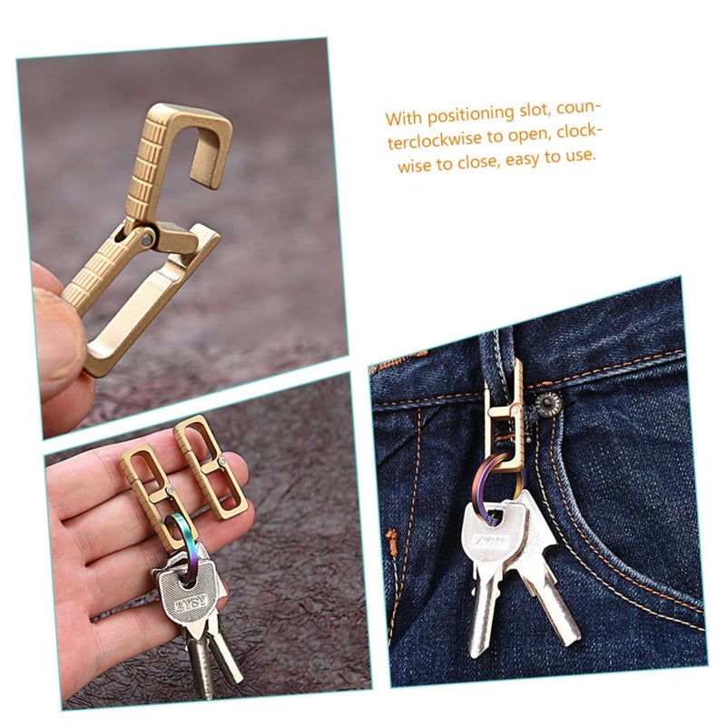 Heavy Duty Brass Key Holder Quick Release Clip Portable Belt Ring Organizer For Car Keys - Image 3