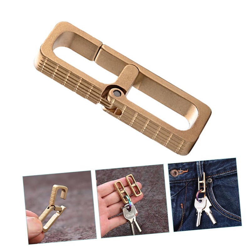 Heavy Duty Brass Key Holder Quick Release Clip Portable Belt Ring Organizer For Car Keys - Image 4