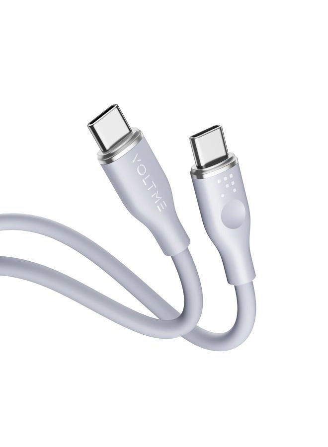 VOLTME USB C Cable, 60W USB C to USB C Cable 3.3ft, USB 2.0 Type C Charging Cable Fast Charge Cord for MacBook Pro 2020, iPad Pro 2020, iPad Air 4/5, MacBook Air 2020, Galaxy S21, Switch (Grey) - Image 1