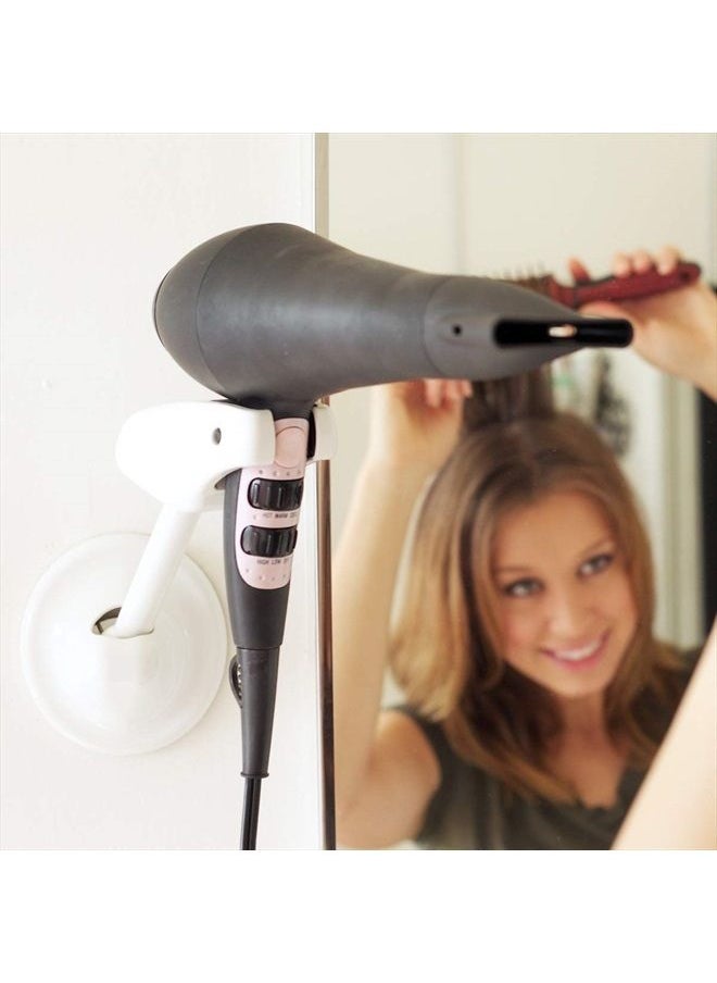 BESTIE BRANDS - Bestie Adjustable Hair Dryer Holder Stand - Hands Free Blow Drying with Fully Positionable Arm, Permanent Wall Mount or Temporary Suction Mount to Mirror - Image 1
