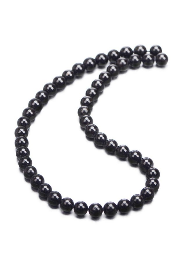 AD BEADS - Natural Black Tourmaline Gemstone Round Beads 15.5“ A Grad (8Mm) - Image 1