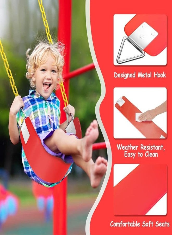 CHARMING TREASURES Flexible Swing Seat with Metal Triangle Ring Set for Kids/Adults Outdoor Park Garden Tree Backyard with Plastic Coated Chain (Red, 1.5 Meter) - Image 4