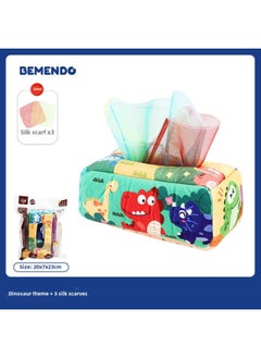 Generic Direct Baby Toys Tear-proof Tissue Box Tissue Finger Exercise Soothing Baby Cloth Book Cross-border-Color:Dinosaur/3 Silk Scarf  - Image 1