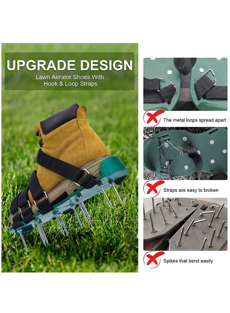 SYOSI Lawn Aerator Shoes, Lawn Aerator Sandals with Metallic Buckles, Heavy Duty Lawn Spiker Aerator Fits All Lawn Aerator Scarifier for Yard Patio Lawn,26 Spikes, and 4 Adjustable Straps. - Image 2