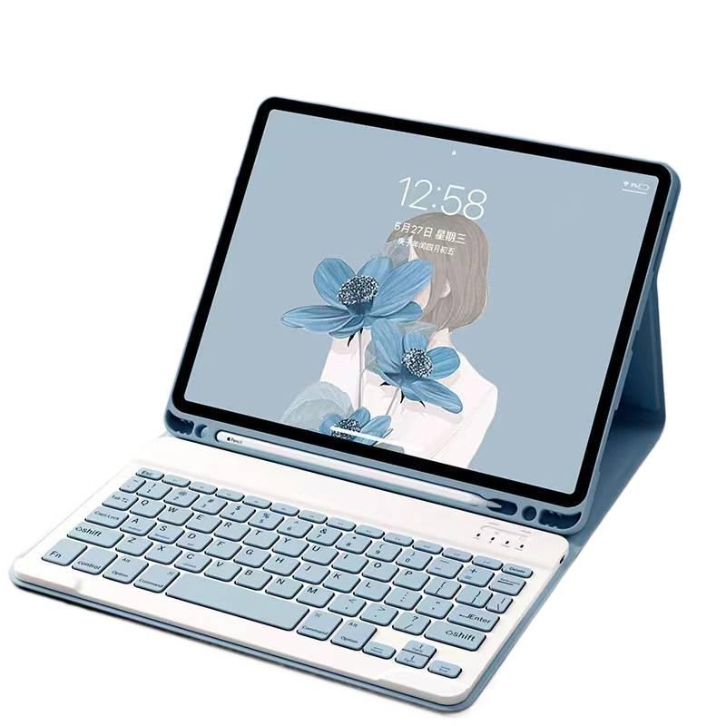 LL حافظة سامسونج تاب بلوحة مفاتيح متوافقة مع Samsung Galaxy Tab A9 Plus / Samsung Galaxy Tab A9 باللون أسود مع غطاء حماية ووظيفة حامل وحمل يومي للتابلت بوظيفة حامل باللون الأسود Sams. - Image 4