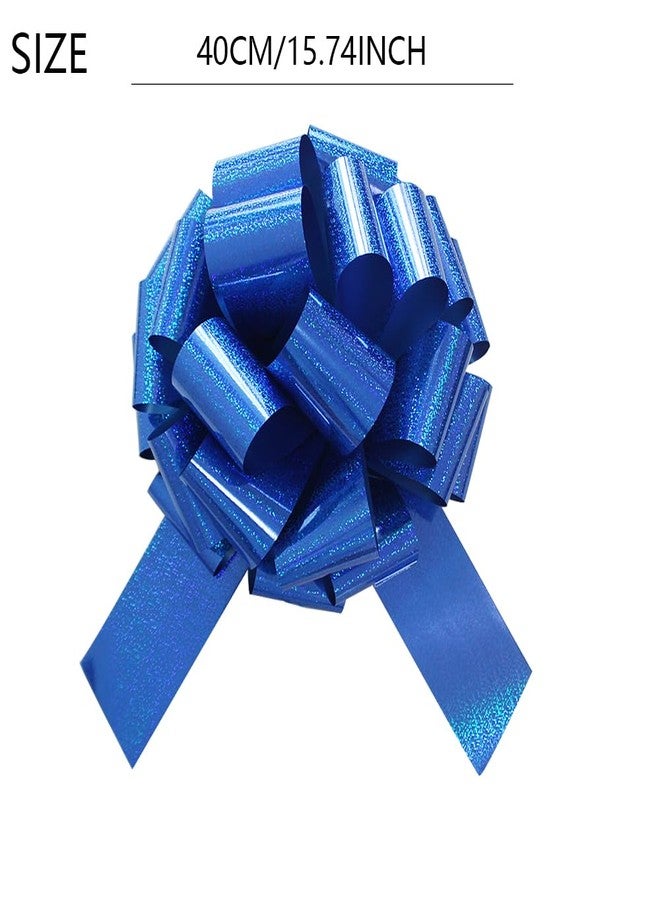 HQJAXJ 1Pc Giant Gift Bows,16 Inch Giant Car Bow Large Gift Bow Large Christmas Gift Refrigerator New House Bicycle and Party Decoration Giant Gift Packaging Bow (Blue - Image 2