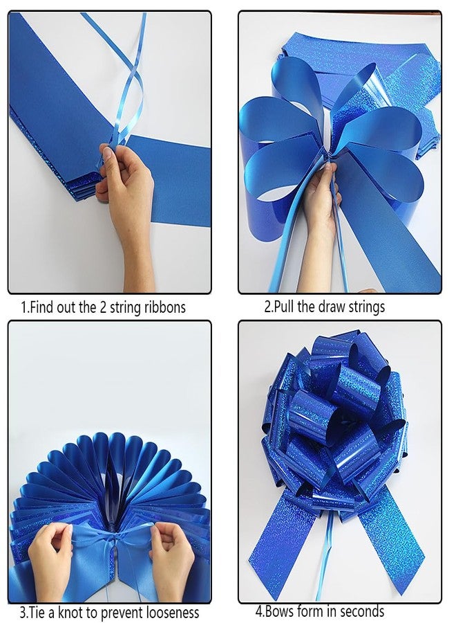 HQJAXJ 1Pc Giant Gift Bows,16 Inch Giant Car Bow Large Gift Bow Large Christmas Gift Refrigerator New House Bicycle and Party Decoration Giant Gift Packaging Bow (Blue - Image 3