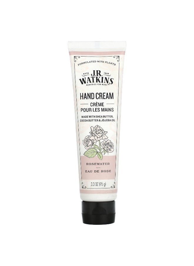 J.R.WATKINS J R Watkins, Hand Cream, Rosewater, 3.3 oz (95 g)  - Image 1