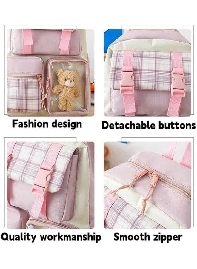 Student school bag set, 4 pieces school bag set with shoulder bag, pen case, tote bag and crossbody bag, cute kids school bag set - Image 3