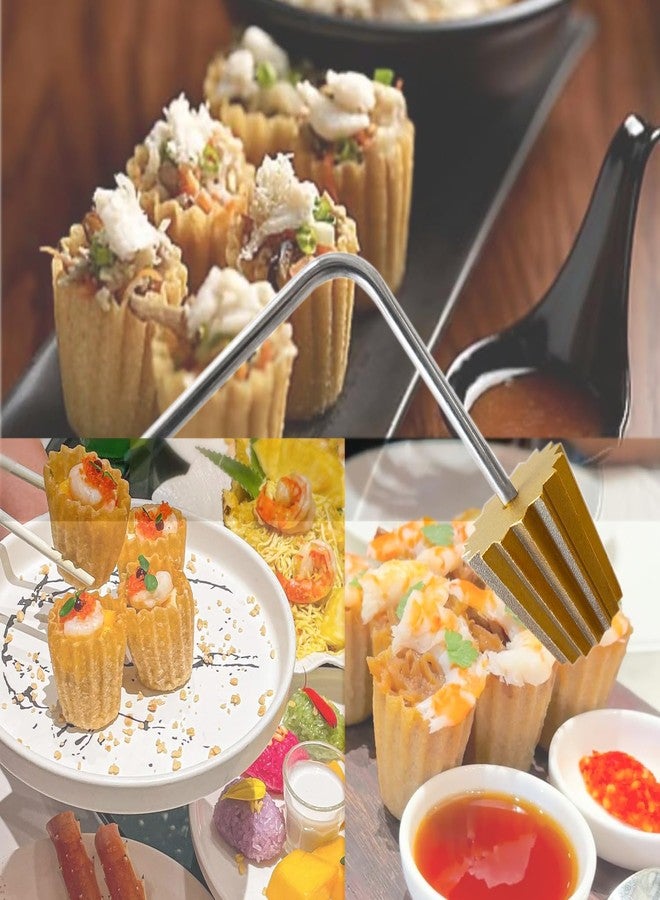 LoveDeal Nyonya Pie Tee Maker, Malaysian Mini Tart Shell Mold, Deep Fry Tart Cup Mold, Reusable Fried Asian Cooking Tool, Homemade Pie Tee - Image 4