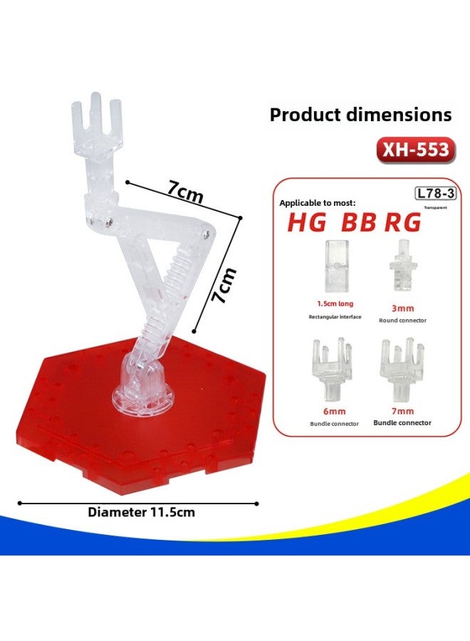1/144HG RG BB Hand-made Gundam Model Doll Assembled Bracket Display Platform Base Support Frame-Color:XH-554: Bracket Transparent Green  - Image 3