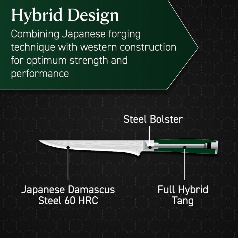 HexClad Boning Knife, 6-Inch Japanese Damascus Stainless Steel Blade, Pakkawood Handle - Image 3