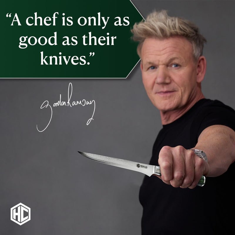 HexClad Boning Knife, 6-Inch Japanese Damascus Stainless Steel Blade, Pakkawood Handle - Image 2