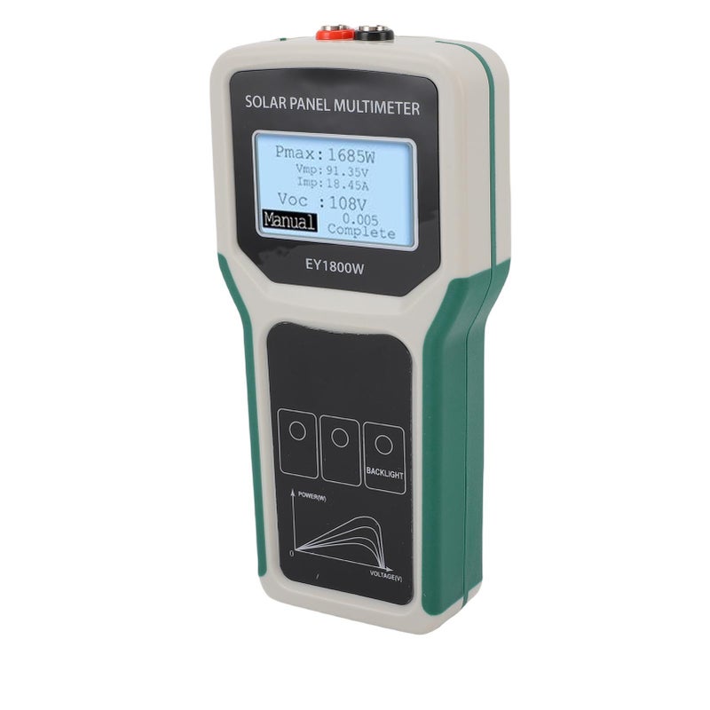 مختبر الألواح الشمسية ومقياس متعدد الوظائف الفوتوفولتايك EY1800W 20-120 فولت مع ضوء خلفي ومقياس طاقة الألواح الشمسية MPPT وأداة الجهد المفتوح الدائرة - Image 5