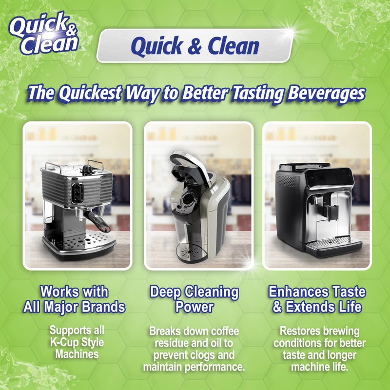 QUICK CLEAN Quick & Clean [18-Pack] Cleaning Pods - K Cup Cleaner Pods for Keurig - 2.0 Coffee Machine Compatible, Removes Stains, Non-Toxic and Eco-Friendly - Image 2