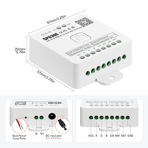 BTF-LIGHTING SP630E Bluetooth Controllers 4 Zones 2.4GHz RF RB3 Remote Kit Support FCOB COB SMD PWM or SPI RGB RGBW LED Strip WS2811 WS2812B WS2814 WS2815 SK6812 IC etc DC5V DC12V DC24V - Image 5