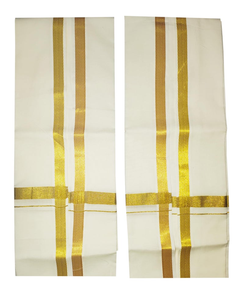 YETTALAN® Mens Traditional High Density 100% Cotton Angavastram/Towel/Gamcha 34x68 Inch Cream Color (Cream Towel Pack of 2) - Image 3