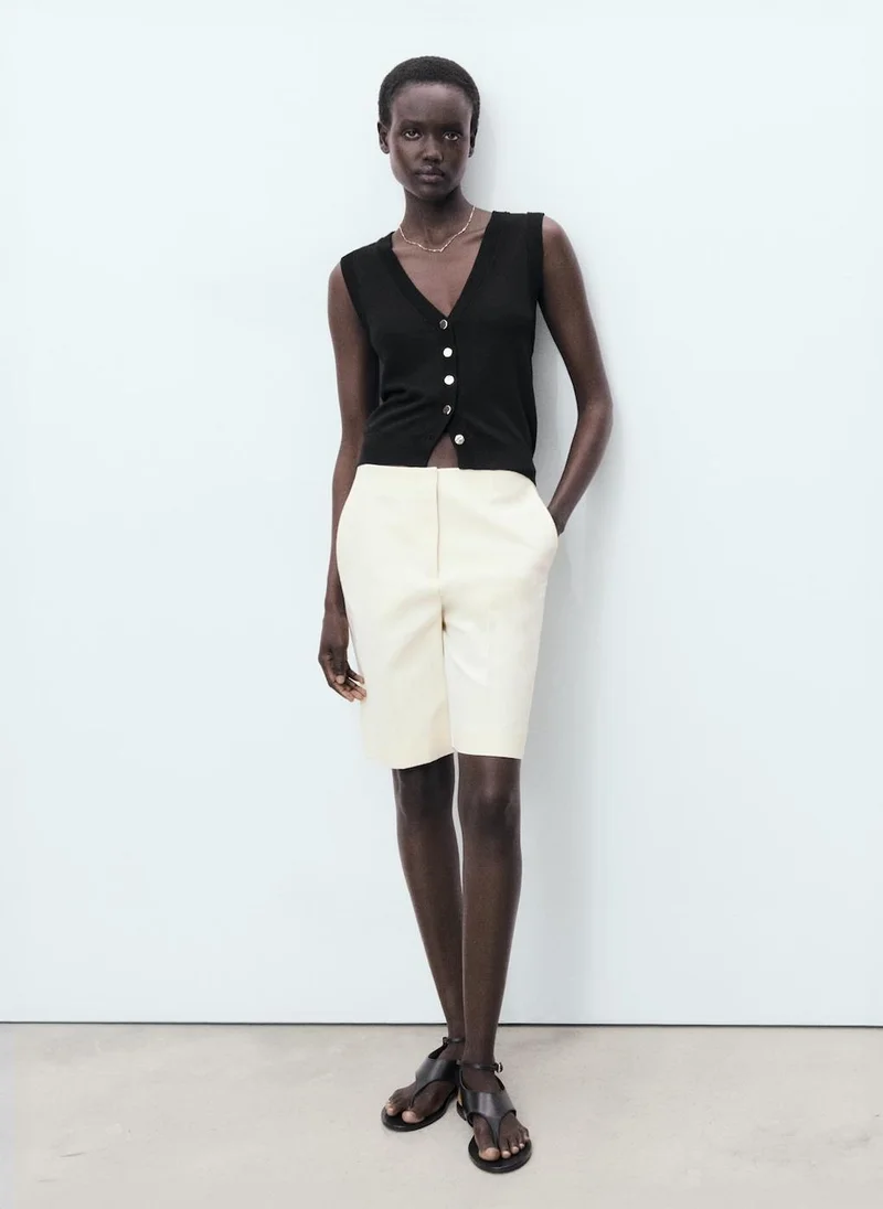 MANGO Fine-Knit Waistcoat With Buttons