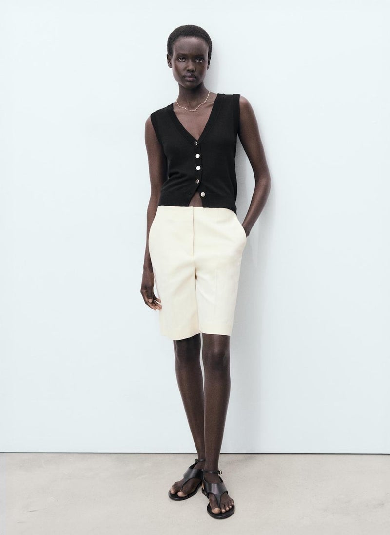 MANGO Fine-Knit Waistcoat With Buttons  - Image 5