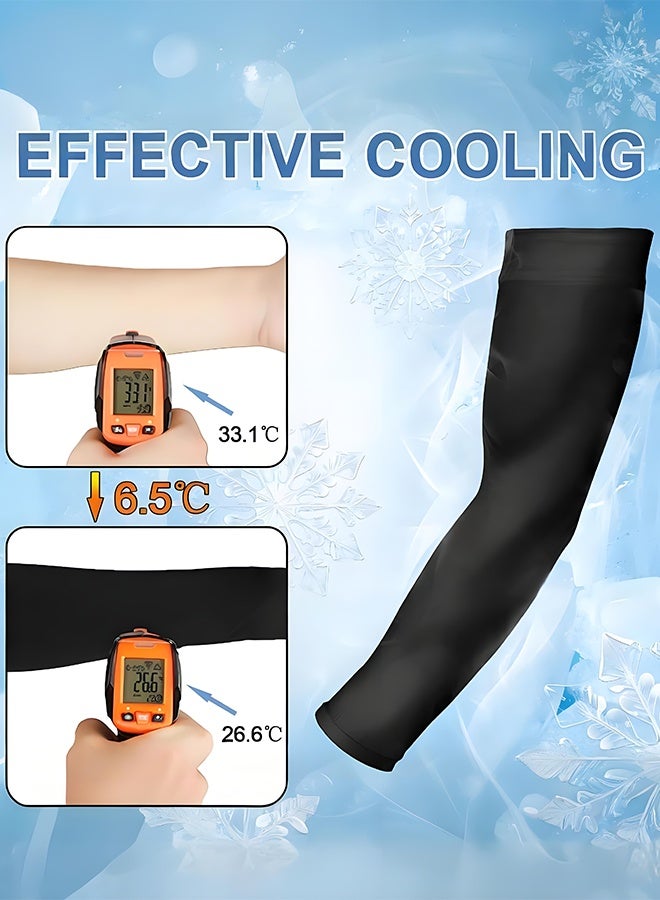 Cooling 3 Pairs Uv Protection Cooling Arm Sleeves-Long Sun Protective Sleeves For Men Women, Arm Cover For Running, Golf, Basketball, Cycling, Covering Tattoos.  - Image 3
