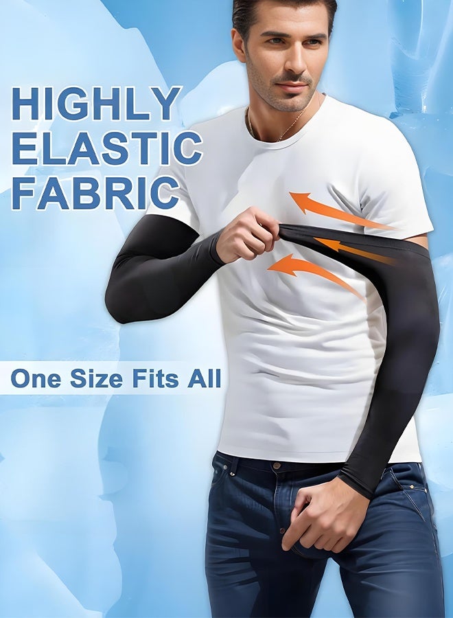 Cooling 3 Pairs Uv Protection Cooling Arm Sleeves-Long Sun Protective Sleeves For Men Women, Arm Cover For Running, Golf, Basketball, Cycling, Covering Tattoos.  - Image 4