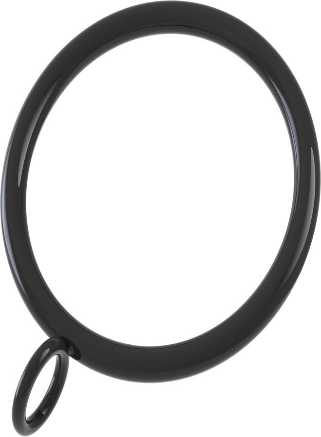 ANJUU 24 Pack Curtain Rings, 1.5 Inch Metal Curtain Drape Sliding Eyelet Rings-Hanging Rings for Curtains and Rods, Fits Up to 1 1/4-Inch Rod, Black(Clips Not Included) - Image 1
