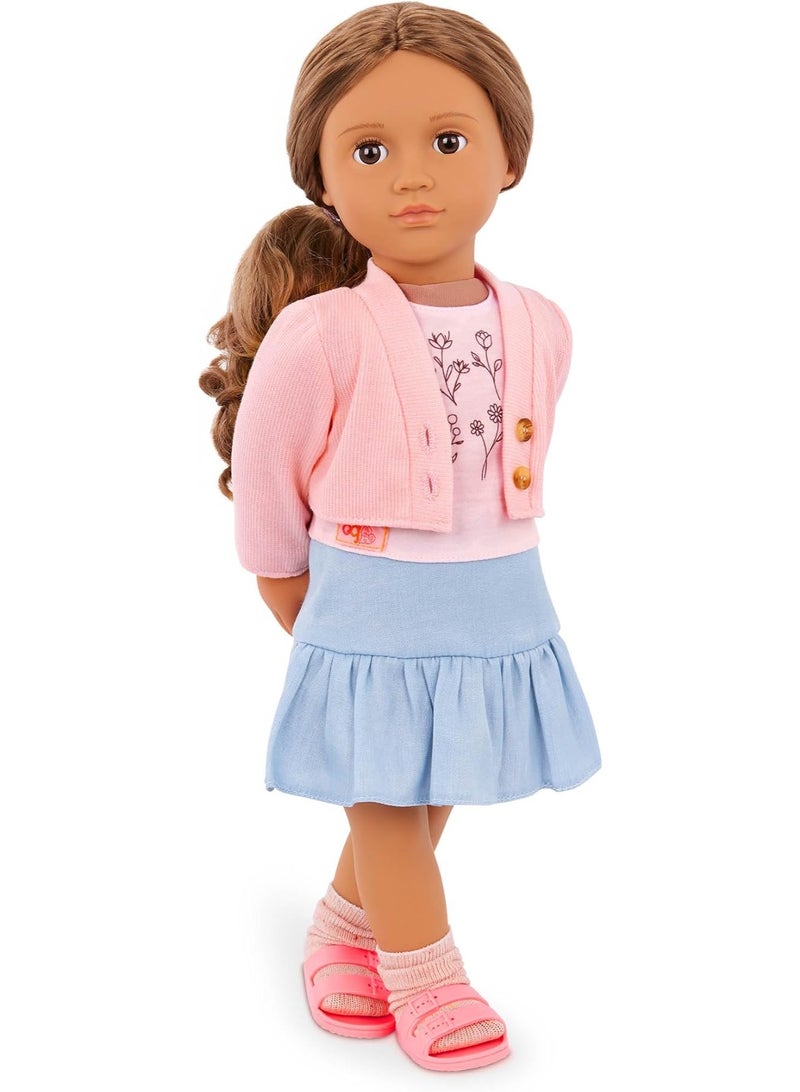 Our Generation 18-Inch Doll Clothes Country Charm Pink Sweater Outfit, 5-Piece Set - Image 3