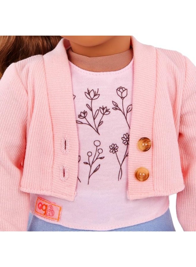 Our Generation 18-Inch Doll Clothes Country Charm Pink Sweater Outfit, 5-Piece Set - Image 2