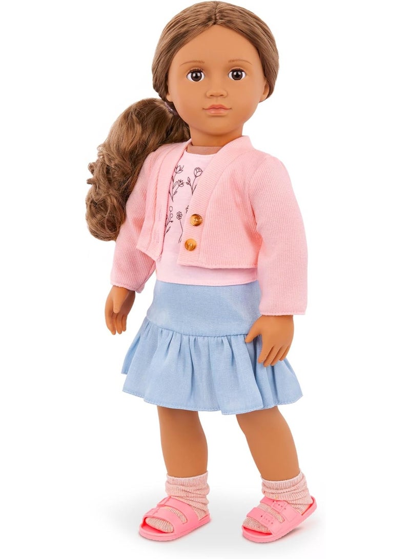 Our Generation 18-Inch Doll Clothes Country Charm Pink Sweater Outfit, 5-Piece Set - Image 4