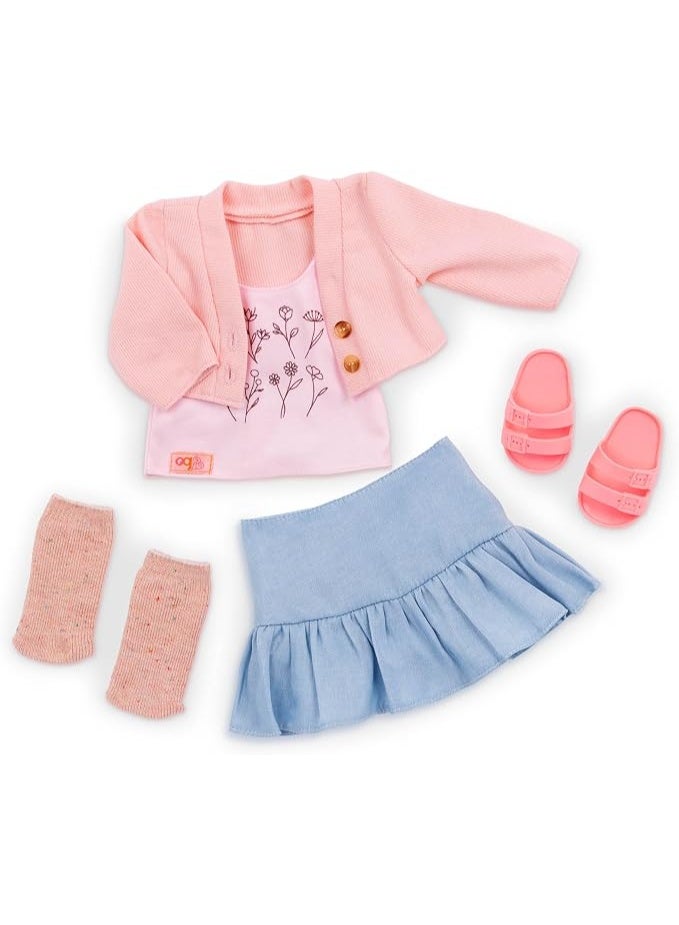 Our Generation 18-Inch Doll Clothes Country Charm Pink Sweater Outfit, 5-Piece Set - Image 1