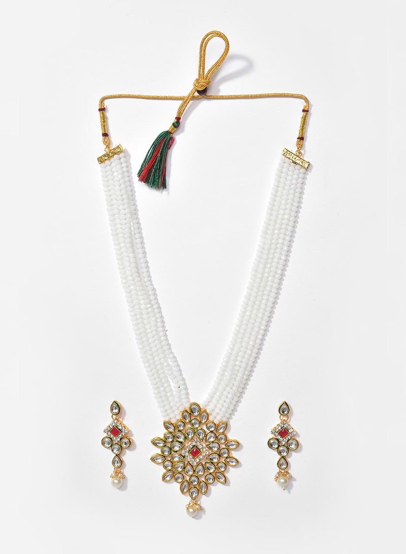 SOHI White Stone Beads Artificial Necklace Jewellery - Image 1