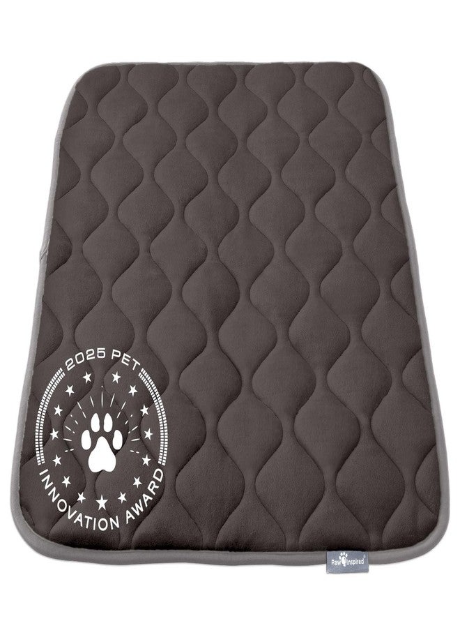 Paw Inspired Washable Padded Crate Mats for Dogs | 35” x 22” Pad, Fits 36-inch Kennels | Leakproof, Plush Pet Beds (Gray) - Image 1