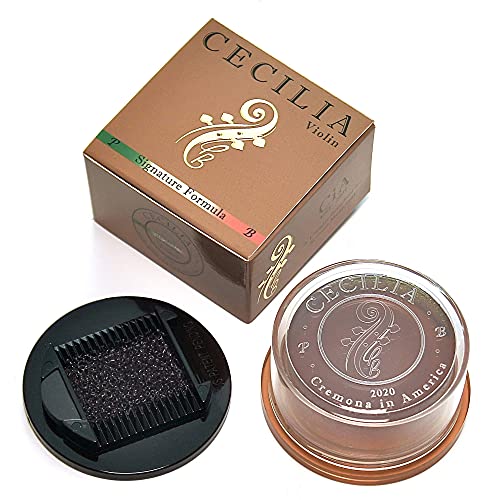 CECILIA ‘Signature Formula’ Rosin for Violin, Rosin Specially Formulated Violin Rosin for Violin Bows (New ‘Liquid Form Blending Method’) with Included Rosin Spreader (Full Cake) - Image 1