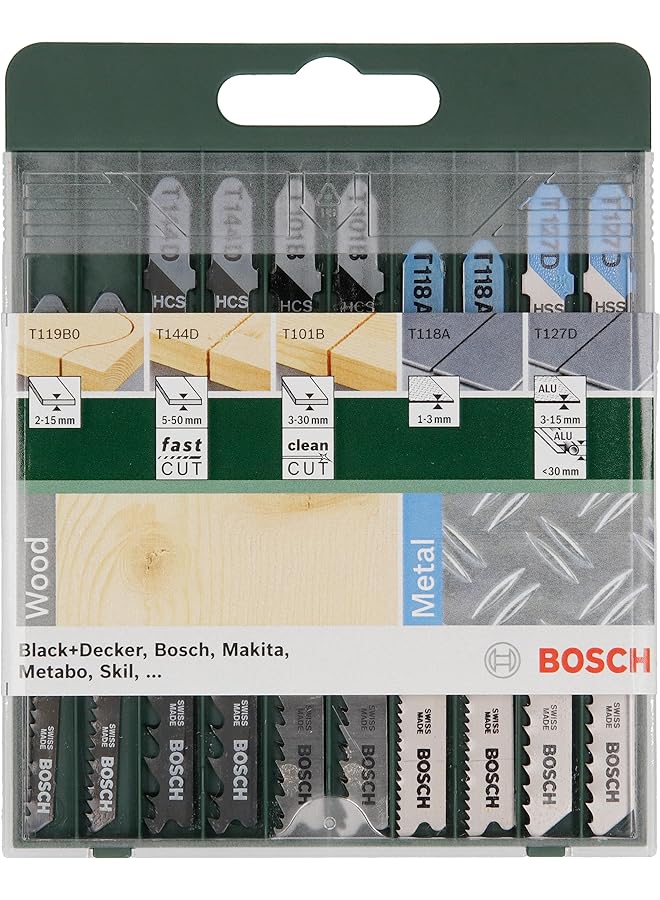BOSCH Diy 10Tlg. Stichsägeblatt Set Wood And Metal Zum Sägen In Holz Und Metall - Image 1