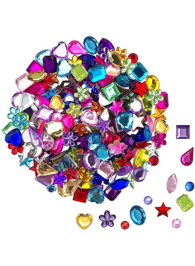 JPSOR 600Pcs Gems Jewels For Crafts, Acrylic Flatback Rhinestones For Halloween Pirate Party Decorations, Crafting Embellishments Gemstone (6 Shapes, 613Mm) - Image 1