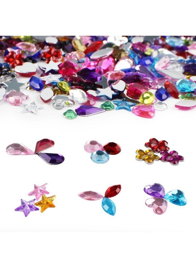 JPSOR 600Pcs Gems Jewels For Crafts, Acrylic Flatback Rhinestones For Halloween Pirate Party Decorations, Crafting Embellishments Gemstone (6 Shapes, 613Mm) - Image 5