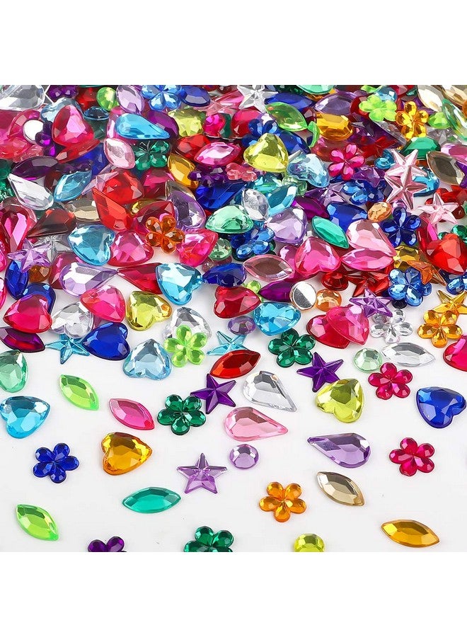 JPSOR 600Pcs Gems Jewels For Crafts, Acrylic Flatback Rhinestones For Halloween Pirate Party Decorations, Crafting Embellishments Gemstone (6 Shapes, 613Mm) - Image 4
