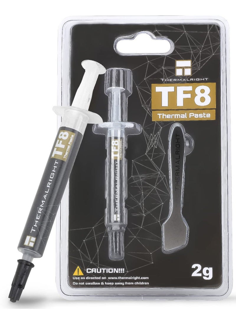 Thermalright TF8 High Performance Thermal Compound Paste 2 Grams, 13.8W/mK, High Durability for All heatsinks CPU Coolers with applying Tool  - Image 1