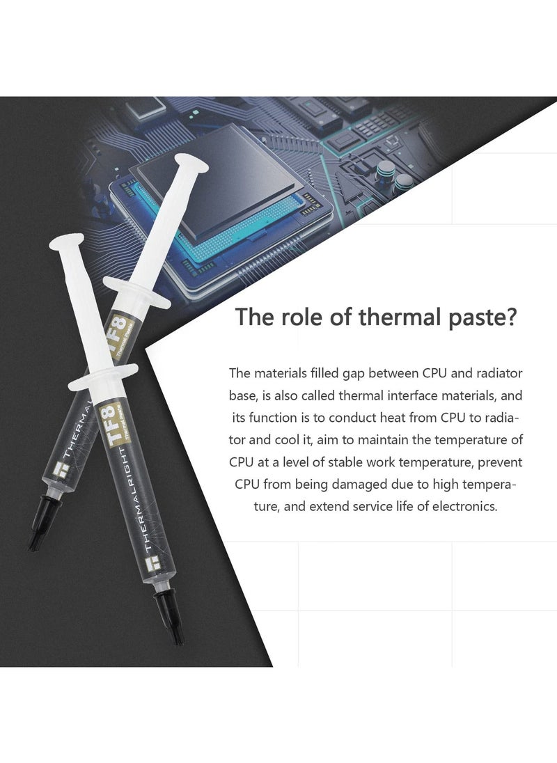 Thermalright TF8 High Performance Thermal Compound Paste 2 Grams, 13.8W/mK, High Durability for All heatsinks CPU Coolers with applying Tool  - Image 3