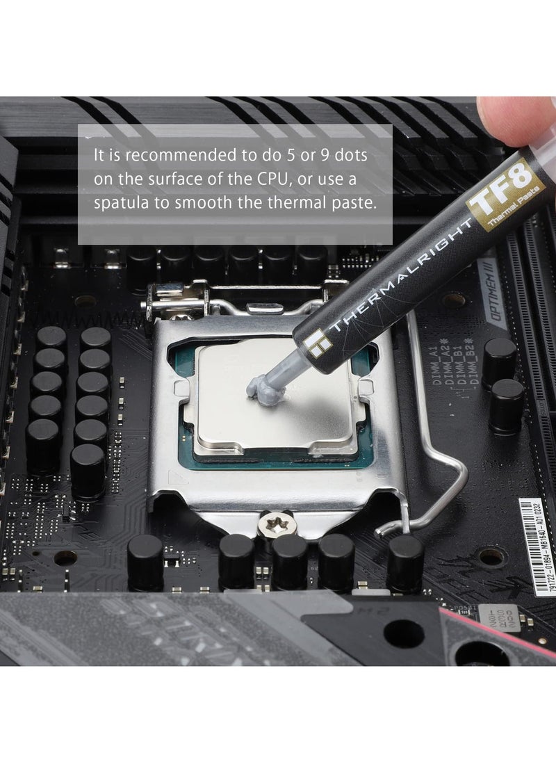 Thermalright - TF8 High Performance Thermal Compound Paste 2 Grams, 13.8W/mK, High Durability for All heatsinks CPU Coolers with applying Tool - Image 1