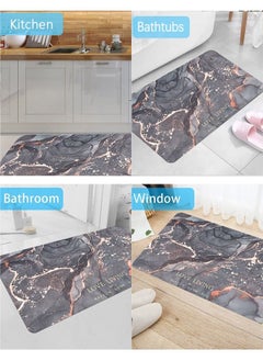 AHAKAC Bath Mat with Highly Absorbent - Non-slip Floor Mat with Non-slip Texture of the Bottom - Comfortable Cushioned Floor Mat with Cotton-like Fabric  - Image 2