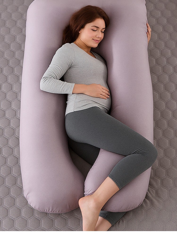 Bluejw U-Shaped Full Body Pregnancy Cotton Pillow Pregnancy Pillows For Sleeping 80x150cm  - Image 1