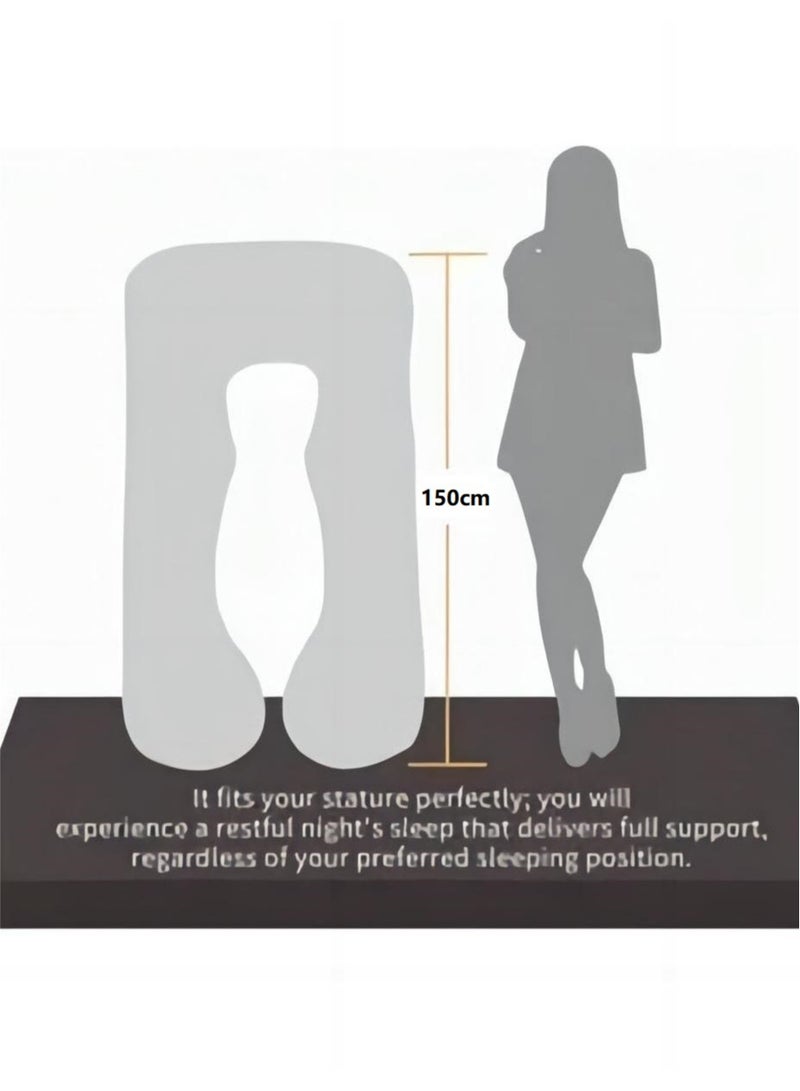 Bluejw U-Shaped Full Body Pregnancy Cotton Pillow Pregnancy Pillows For Sleeping 80x150cm  - Image 3