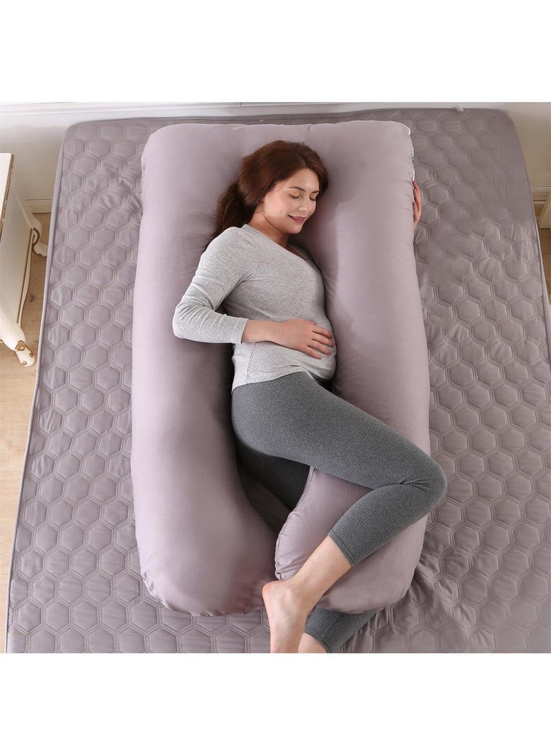 Bluejw U-Shaped Full Body Pregnancy Cotton Pillow Pregnancy Pillows For Sleeping 80x150cm  - Image 1