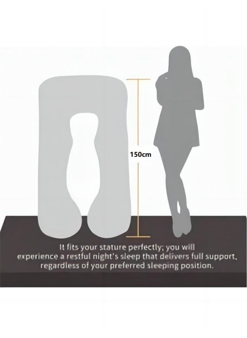 Bluejw U-Shaped Full Body Pregnancy Cotton Pillow Pregnancy Pillows For Sleeping 80x150cm  - Image 2