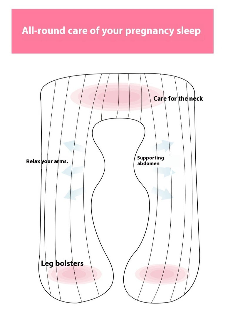 Bluejw U-Shaped Full Body Pregnancy Cotton Pillow Pregnancy Pillows For Sleeping 80x150cm  - Image 4